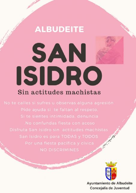 La Concejalía de Juventud de Albudeite lanza la Campaña 'San Isidro, sin actitudes machistas'